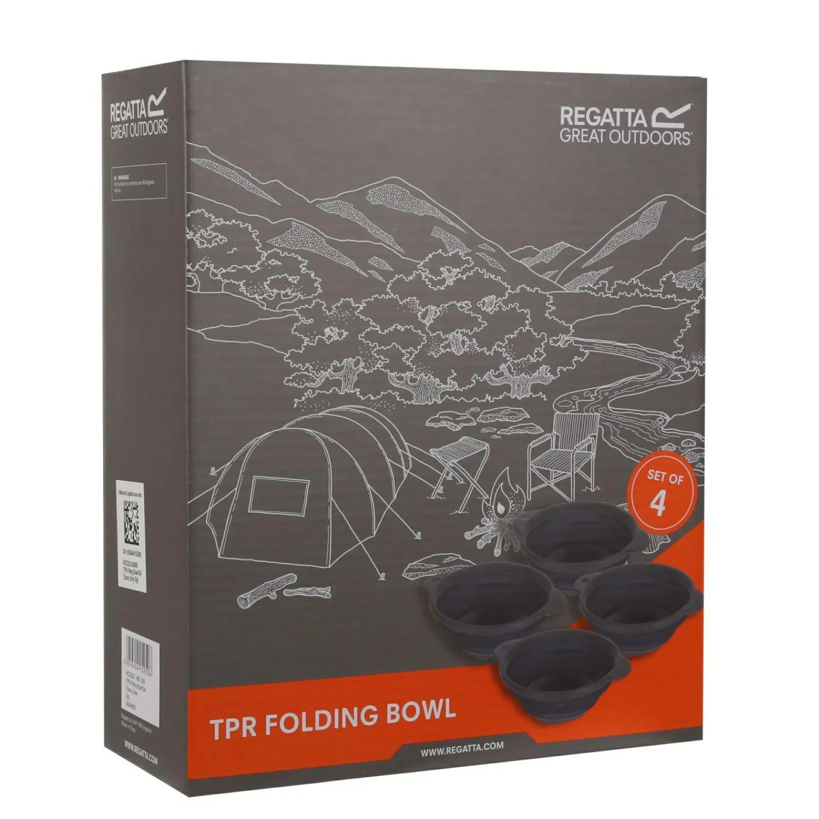 Regatta 4 bols pliables en plastique solide et pliable |< Couverts De Camping