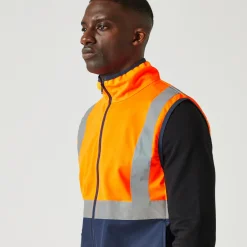 Regatta Men's Pro HI-VIS Full Zip Gilet |< Vêtements Haute Visibilité