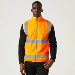 Regatta Men's Pro HI-VIS Full Zip Gilet |< Vêtements Haute Visibilité