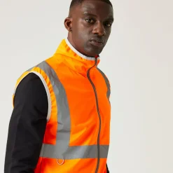 Regatta Men's Pro HI-VIS Full Zip Gilet |< Vêtements Haute Visibilité
