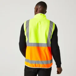 Regatta Men's Pro HI-VIS Full Zip Gilet |< Vêtements Haute Visibilité