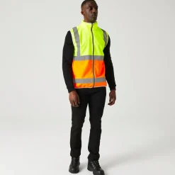 Regatta Men's Pro HI-VIS Full Zip Gilet |< Vêtements Haute Visibilité
