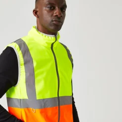 Regatta Men's Pro HI-VIS Full Zip Gilet |< Vêtements Haute Visibilité