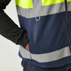 Regatta Men's Pro HI-VIS Full Zip Gilet |< Vêtements Haute Visibilité