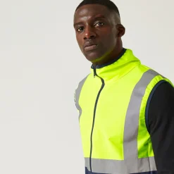 Regatta Men's Pro HI-VIS Full Zip Gilet |< Vêtements Haute Visibilité