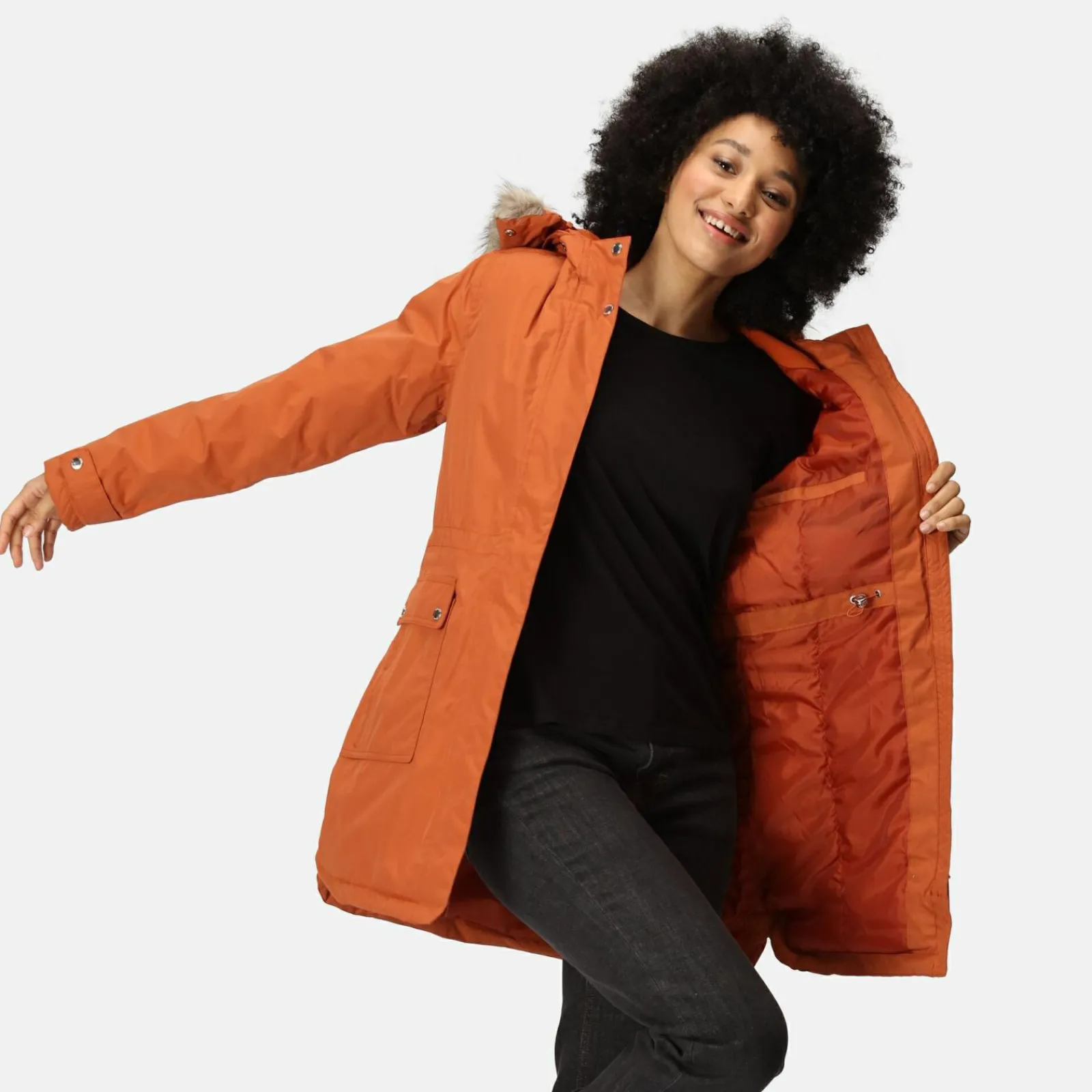 Regatta Sabinka Parka avec bordure en fausse fourrure pour femme |<Femme Parkas|Vestes Chaudes