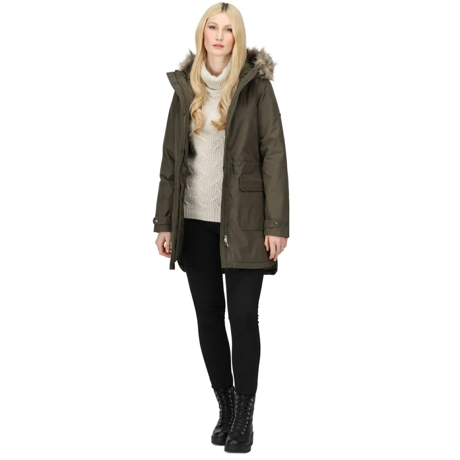 Regatta Sabinka Parka avec bordure en fausse fourrure pour femme |<Femme Parkas|Vestes Chaudes