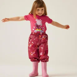 Regatta Surpantalon Junior imperméable avec design Peppa Pig Pack-It |<Enfant Vêtements De Fille|Pantalons Imperméables