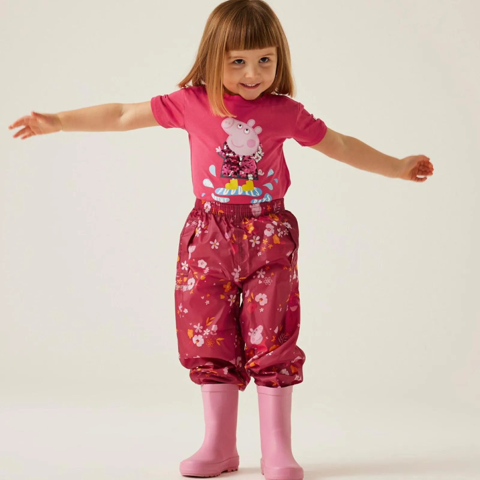 Regatta Surpantalon Junior imperméable avec design Peppa Pig Pack-It |<Enfant Vêtements De Fille|Pantalons Imperméables