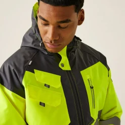 Regatta Veste à capuche haute-visibilité réfléchissante, imperméable et isolante Homme Hi-Vis |< Vestes & Manteaux|Vêtements Haute Visibilité