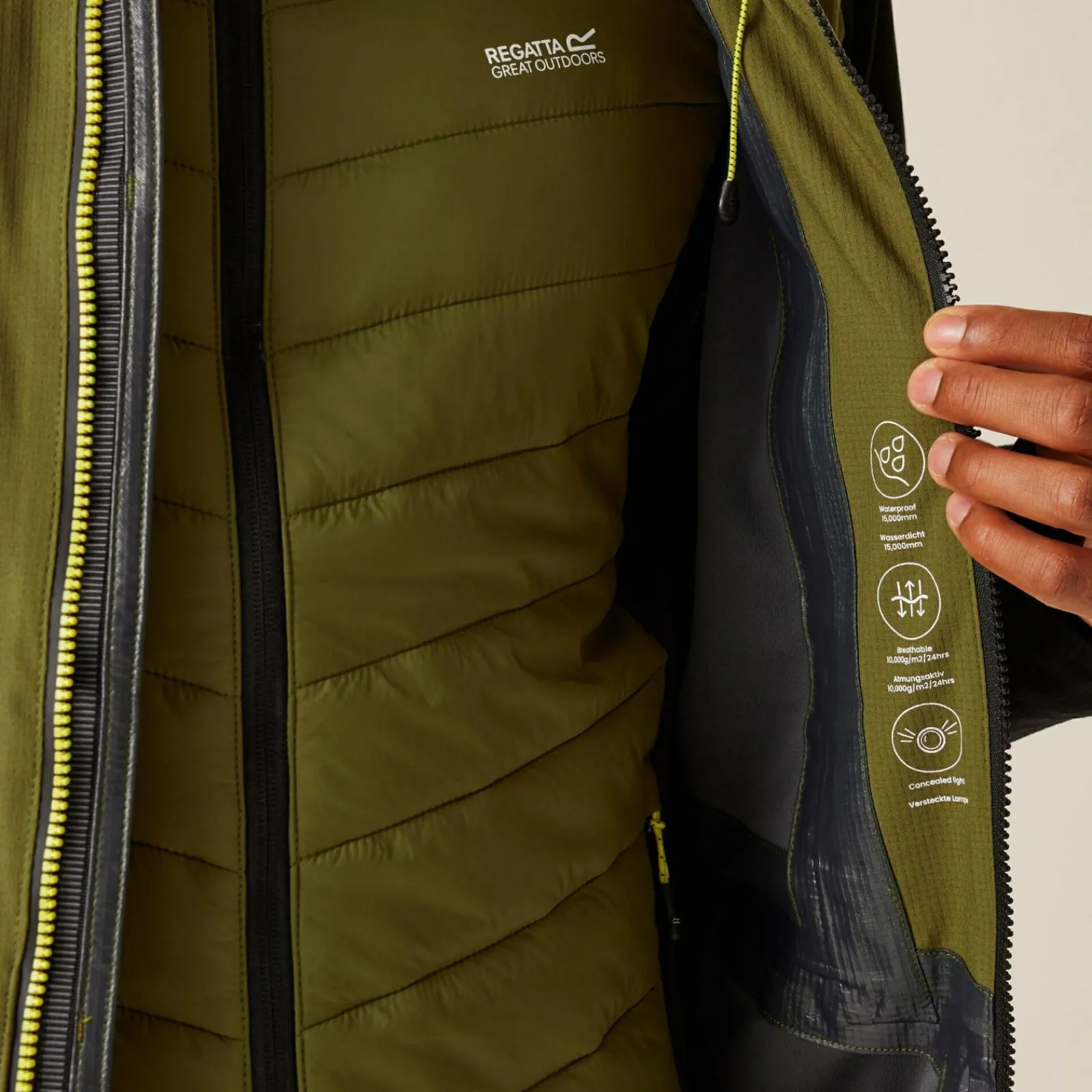 Regatta Veste 3-en-1 Sacramento X pour homme |<Homme Vestes 3 En 1|Vestes Imperméables