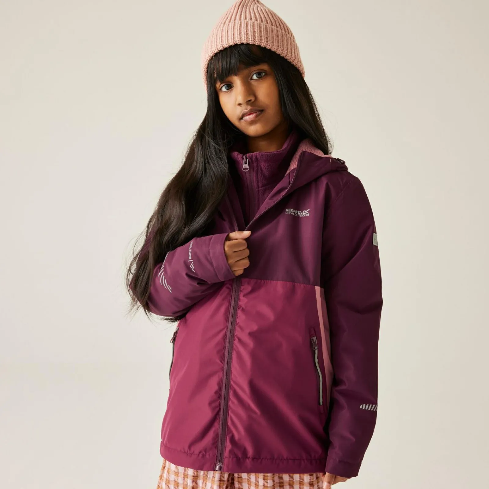 Regatta Veste imperméable doublée chaude pour enfant Hillain |<Enfant Vêtements De Fille|Vestes Imperméables