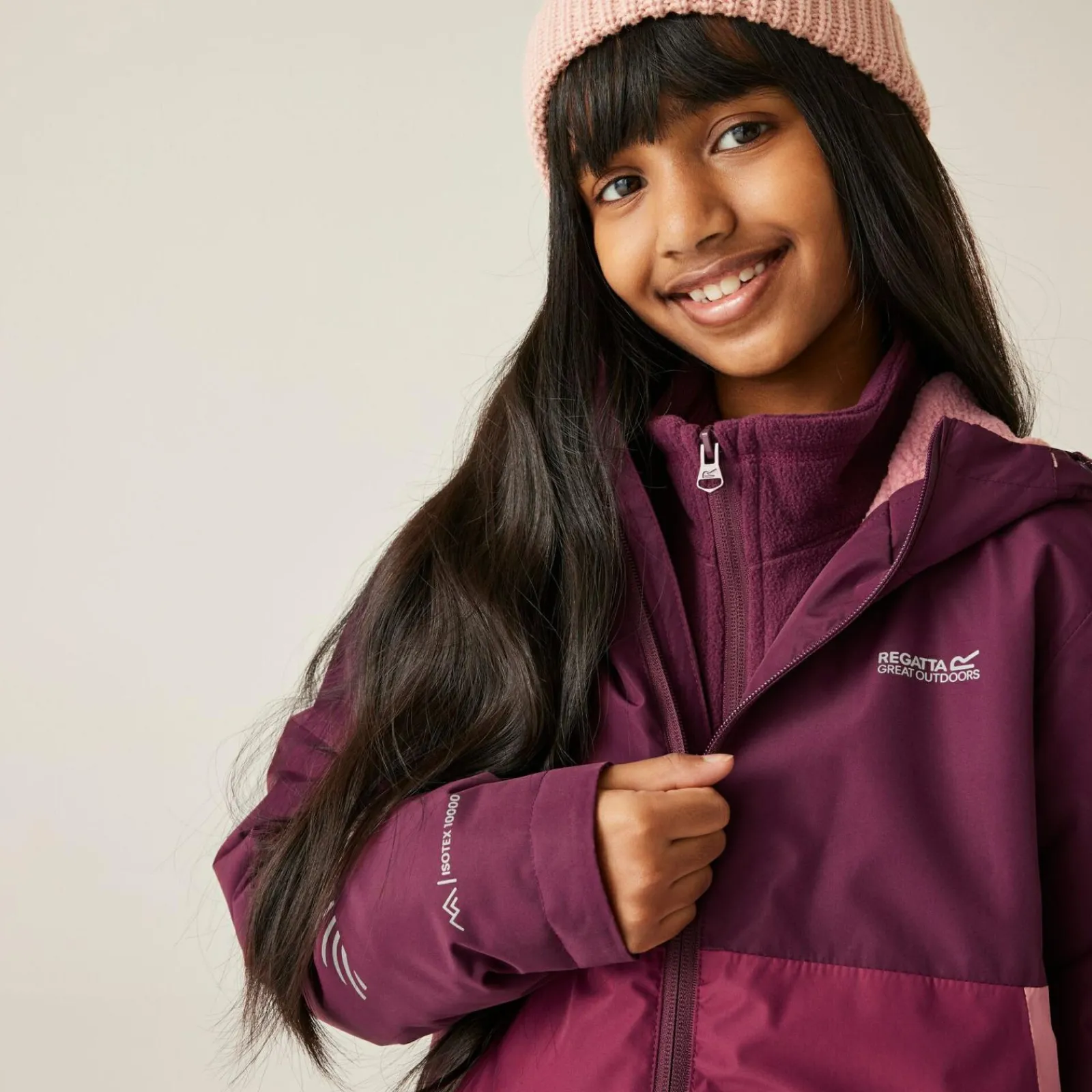 Regatta Veste imperméable doublée chaude pour enfant Hillain |<Enfant Vêtements De Fille|Vestes Imperméables