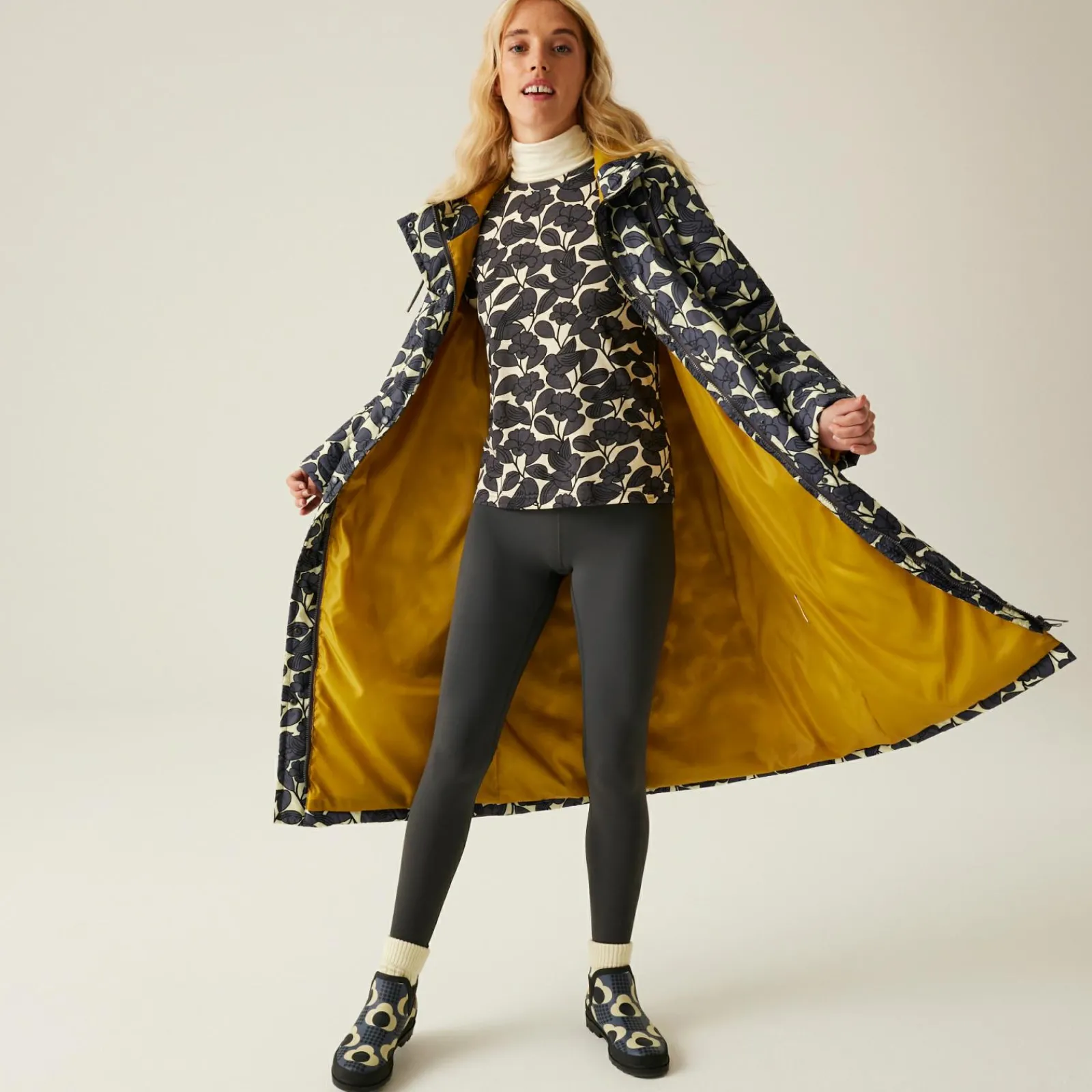 Regatta Veste longue matelassée Orla Kiely |<Femme Doudounes|Vestes Chaudes