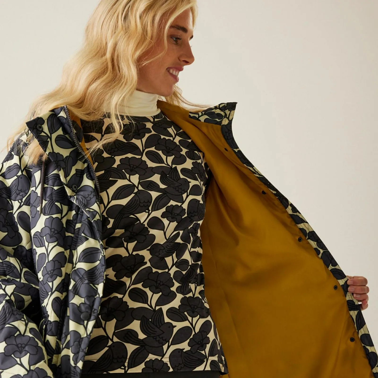 Regatta Veste longue matelassée Orla Kiely |<Femme Doudounes|Vestes Chaudes